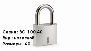 Дверной замок ВС-1 00.40 навесной 40